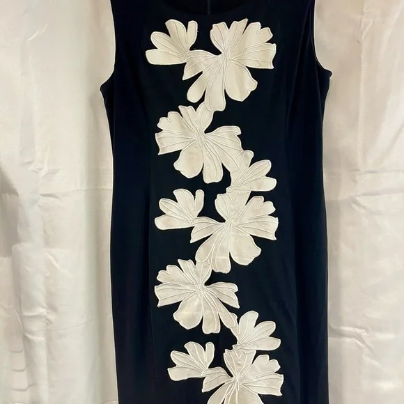 anne klein black and white dress ASHLEYlauren 11236 - Gold/Black Beaded Gown main image 1